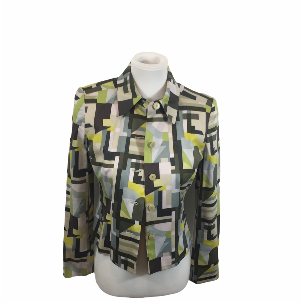 Ellen Tracey Multi-Color Abstract Blazer